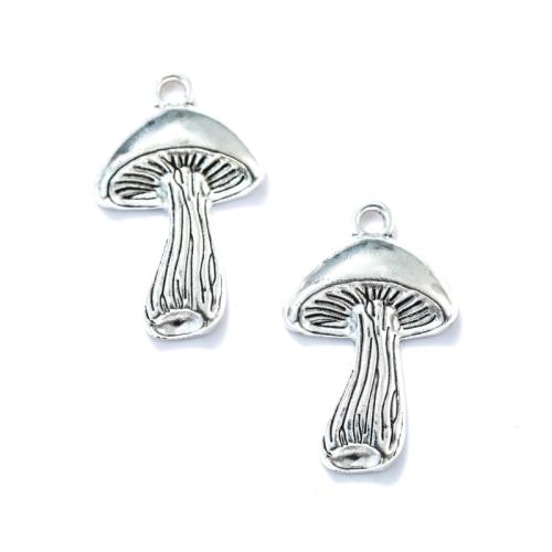 Zinc Alloy Jewelry Pendants, mushroom, silver color plated, DIY Approx 