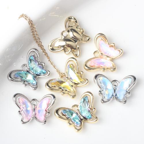 Resin Zinc Alloy Pendants, with Resin, Butterfly, plated, DIY 