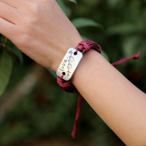 PU Leather Cord Bracelets, with Zinc Alloy, fashion jewelry & Unisex strip is 1.2CM wide, 17CM long, and the drawstring is 9-10CM long 