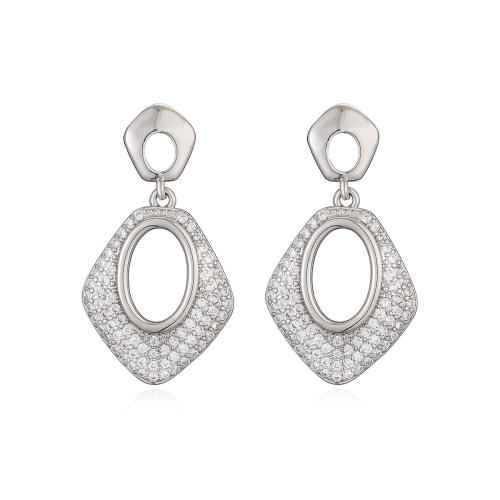 Cubic Zirconia Micro Pave Brass Earring, plated, fashion jewelry & micro pave cubic zirconia 