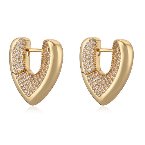 Cubic Zirconia Micro Pave Brass Earring, plated, fashion jewelry & micro pave cubic zirconia 