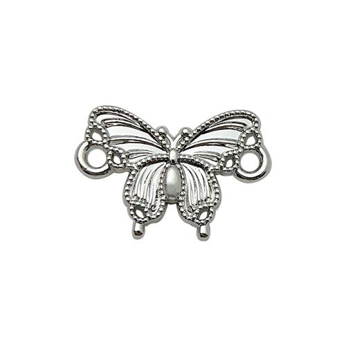 Zinc Alloy Charm Connector, plated, DIY & micro pave cubic zirconia, platinum color 