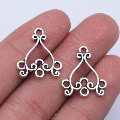 Zinc Alloy Charm Connector, plated, DIY & 1/3 loop & hollow 