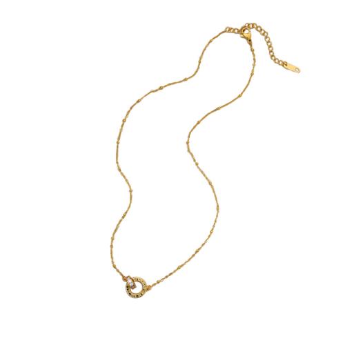 metal collar, con 2.36inch extender cadena, Donut, chapado en color dorado, con número romano & micro arcilla de zirconia cúbica & para mujer, longitud:aproximado 15.9 Inch, Vendido por UD