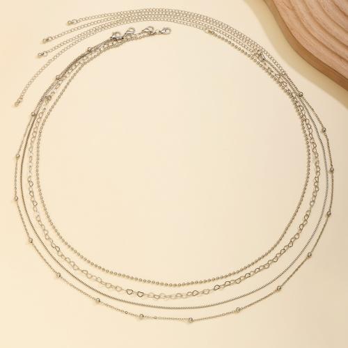 Body Chain Jewelry, Brass, with iron chain, fashion jewelry & multilayer & for woman Approx 68 cm 