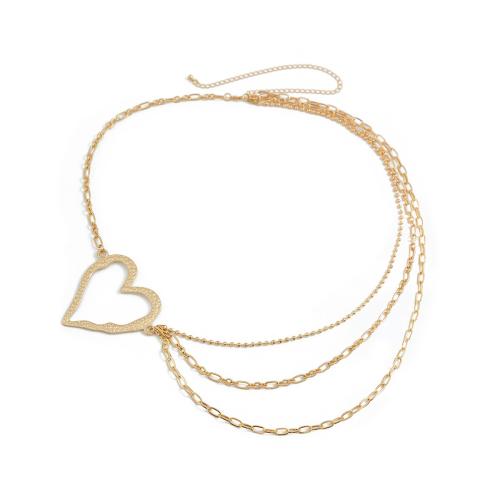 Body Chain Jewelry, Zinc Alloy, with brass chain & iron chain, Heart, fashion jewelry & for woman 