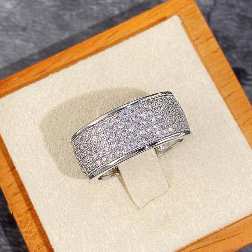 Cubic Zirconia Micro Pave Brass Finger Ring & micro pave cubic zirconia & for woman 