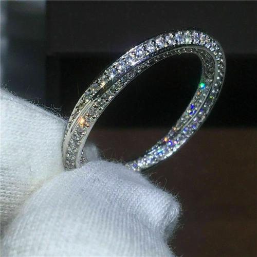 Zinc Alloy Finger Ring & micro pave cubic zirconia & for woman 