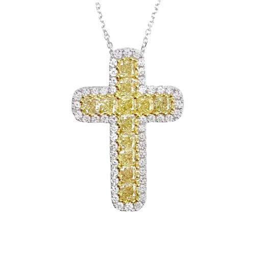 Brass Jewelry Necklace, with Crystal, Cross, fashion jewelry & for woman Approx 45 cm 