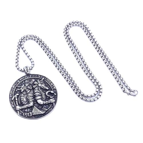 Edelstahl Schmuck Halskette, 304 Edelstahl, unterschiedliche Länge der Wahl & verschiedene Stile für Wahl & für den Menschen, 52x42mm, verkauft von PC