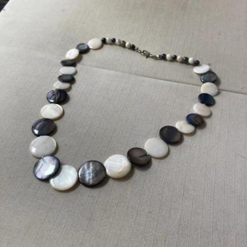 Shell Necklace, Flat Round, fashion jewelry & for woman Approx 45-51 cm 