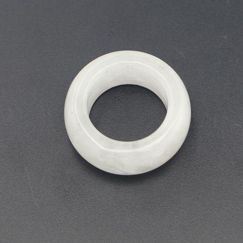 Bague en quartz, quartz clair, beignet, unisexe, blanc, 12mm Vendu par PC