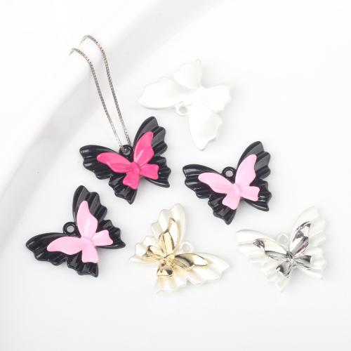 Zinc Alloy Enamel Pendants, Butterfly, plated, DIY 