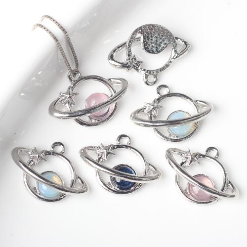 Resin Zinc Alloy Pendants, with Resin, silver color plated, DIY [