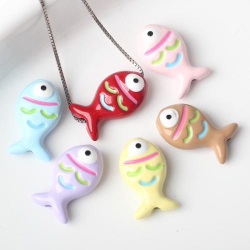 Zinc Alloy Animal Pendants, Fish, painted, DIY 