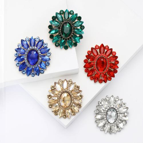 Zinc Alloy Jewelry Brooch, plated, for woman & with rhinestone 