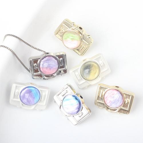 Resin Zinc Alloy Pendants, with Resin, Camera, plated, DIY [