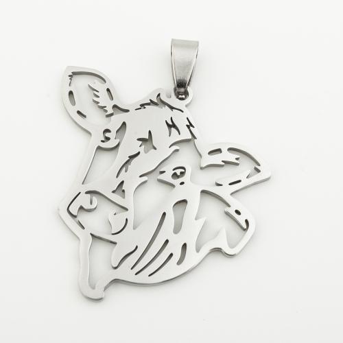 Stainless Steel Animal Pendants, 304 Stainless Steel, silver color plated, DIY, silver color Approx 4mm 