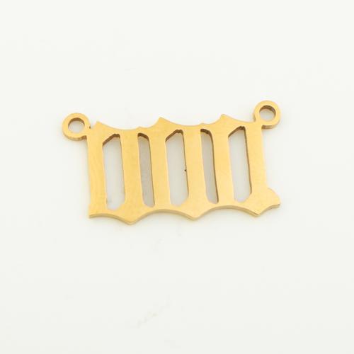 Stainless Steel Charm Connector, 304 Stainless Steel, gold color plated, DIY, golden Approx 1mm 