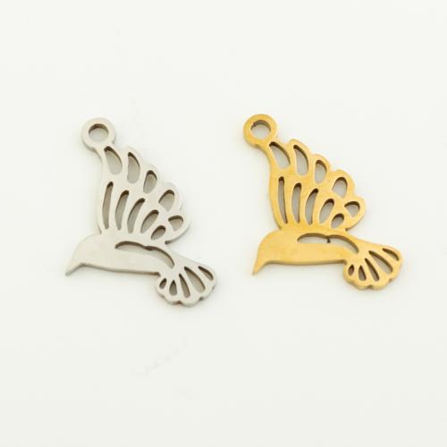 Stainless Steel Animal Pendants, 304 Stainless Steel, Bird, plated, DIY Approx 1mm [