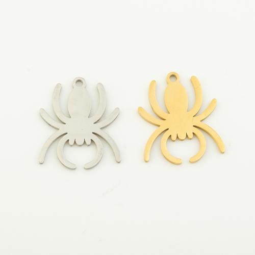 Stainless Steel Animal Pendants, 304 Stainless Steel, Spider, plated, DIY Approx 1mm 