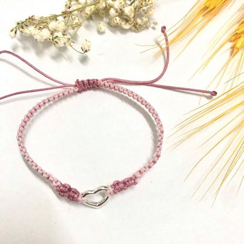 Cordón de lana pulsera, aleación de zinc, con Cordón de nudo, para mujer, más colores para la opción, longitud:aproximado 16 cm, Vendido por UD