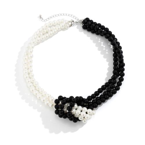 Plastic Pearl Necklace, with 7cm extender chain, fashion jewelry & multilayer & for woman Approx 40 cm 