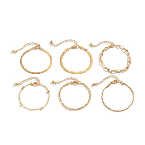 Brass Bracelets, Iron, with Brass, 6 pieces & fashion jewelry & for woman 