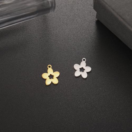 Stainless Steel Flower Pendant, 304 Stainless Steel, petals, Vacuum Ion Plating, DIY 