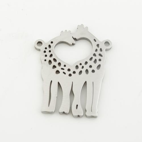 Stainless Steel Charm Connector, 304 Stainless Steel, silver color plated, DIY, silver color Approx 1mm 