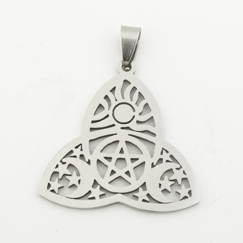 Stainless Steel Hollow Pendant, 304 Stainless Steel, silver color plated, DIY, silver color Approx 4mm 