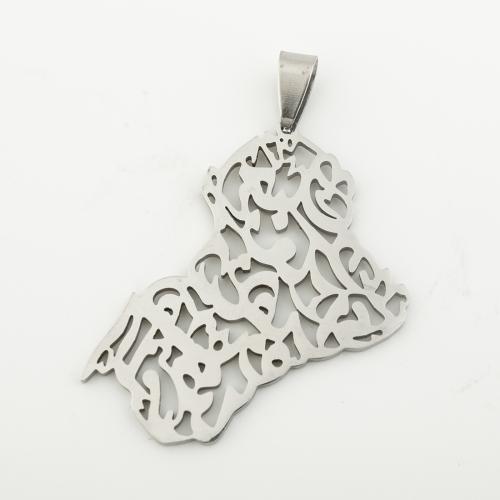 Stainless Steel Hollow Pendant, 304 Stainless Steel, silver color plated, DIY, silver color Approx 4mm 