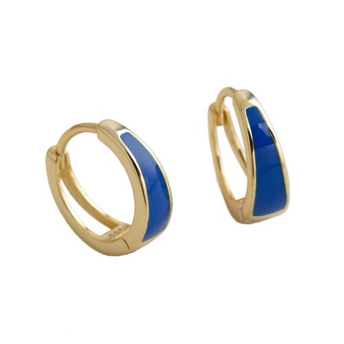 Sterling Silver Hoop Earring, 925 Sterling Silver, for woman & enamel [