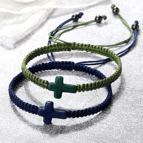 Pulseras de cordón de nylon, metal, con turquesa & cordón de nylon, unisexo, más colores para la opción, longitud:aproximado 17-28 cm, Vendido por UD