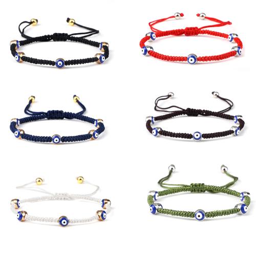 Pulseras de cordón de nylon, aleación de zinc, con cordón de nylon & metal, unisexo, más colores para la opción, longitud:aproximado 17-28 cm, Vendido por UD