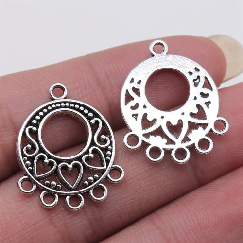 Zinc Alloy Charm Connector, antique silver color plated, DIY & 1/5 loop 