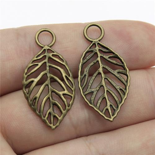 Zinc Alloy Leaf Pendants, antique bronze color plated, DIY 