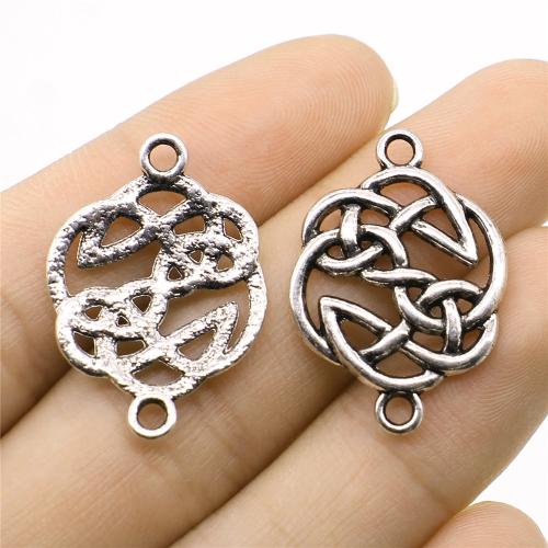 Flower Zinc Alloy Connector, antique silver color plated, DIY & 1/1 loop 