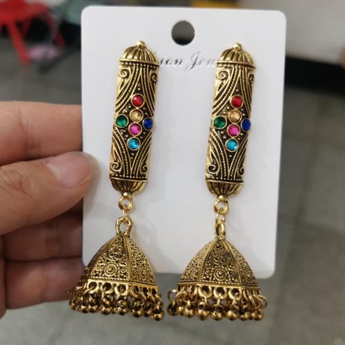 Zinc Alloy Drop Earring, plated, Bohemian style & for woman & with rhinestone [