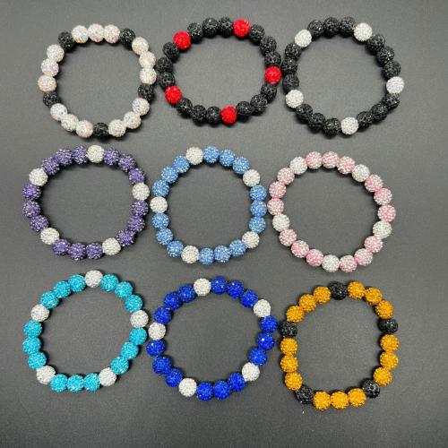 diamantes de imitación Pulsera, con Arcilla polimero & aleación de zinc, Esférico, unisexo & diferentes estilos para la opción, longitud:aproximado 7.5 Inch, Vendido por UD[