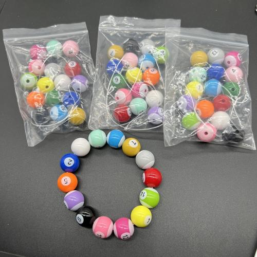 DIY Bracelet Beads Set, Glass, Round, Unisex & with number pattern, multi-colored 