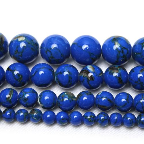 Natural Turquoise Beads, Round, polished, DIY blue 