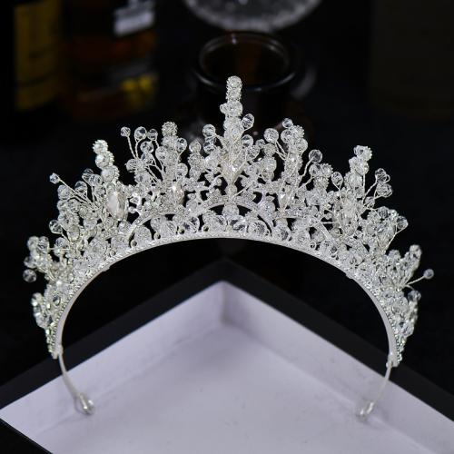 Bridal Tiaras, Zinc Alloy, for bridal & with rhinestone 150mm 