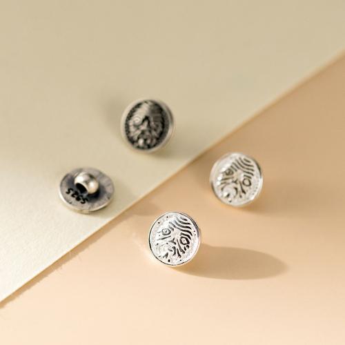 925 Sterling Silver Shank Button, DIY Approx 2mm 