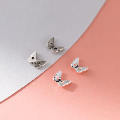 Sterling Silver Spacer Beads, 925 Sterling Silver, Butterfly, DIY & double-hole Approx 1.4mm 