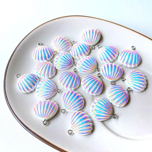 Resin Shell Pendants, DIY, white, 21mm 