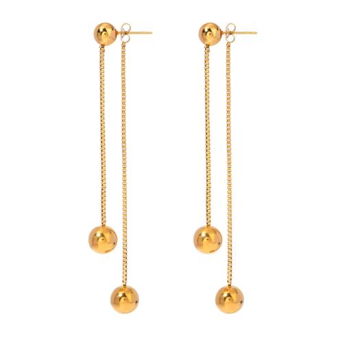 Stainless Steel Drop Earring, 304 Stainless Steel, 18K gold plated, fashion jewelry & for woman 