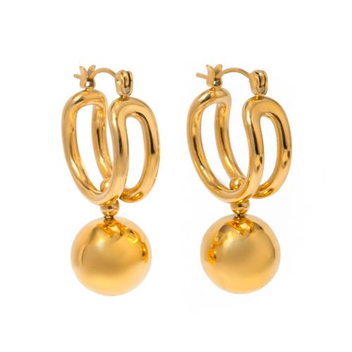 Stainless Steel Leverback Earring, 304 Stainless Steel, 18K gold plated, fashion jewelry & for woman 