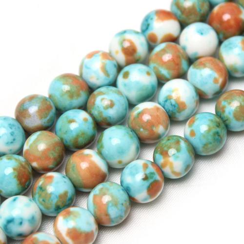 Rain Flower Stone Beads, Round, polished, DIY multi-colored [