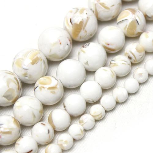 Dyed Natural Turquoise Beads, Round, polished, DIY white [